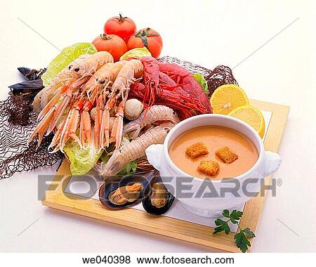 Seafood soup View Large Photo Image Stock Photo - Seafood soup. Fotosearch