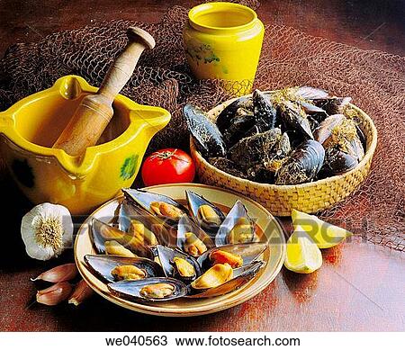 Steamed mussels View Large Photo Image Stock Image - Steamed mussels. Fotosearch