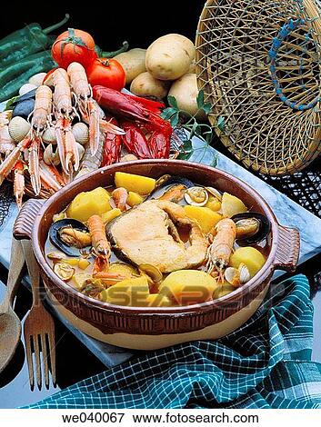 Suquet de peix, typical fish dish View Large Photo Image Stock Photo - Suquet de peix, typical fish dish. Fotosearch