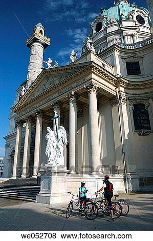 The columns, cupola and main entrance of Karlskirche or Karl's Church in Vienna, Wien, Austria View Large Photo Image Stock Photo - The columns, cupola and main entrance of Karlskirche or Karl's Church in Vienna, Wien, Austria. Fotosearch