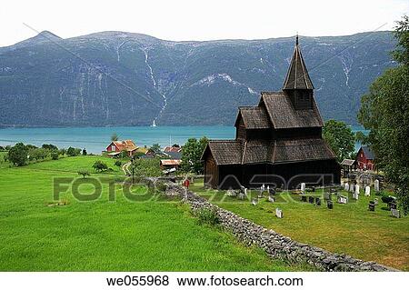 The wooden church of Urnes (the stavkirke). Norway View Large Photo Image Stock Photo - The wooden church of Urnes (the stavkirke). Norway. Fotosearch