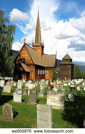 The wooden church of Vaga (the stavkirke). Norway View Large Photo Image Stock Image - The wooden church of Vaga (the stavkirke). Norway. Fotosearch