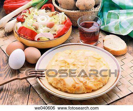 ? Tortilla de patatas? Spanish potato omelette View Large Photo Image Stock Photograph - ? Tortilla de patatas? Spanish potato omelette. Fotosearch