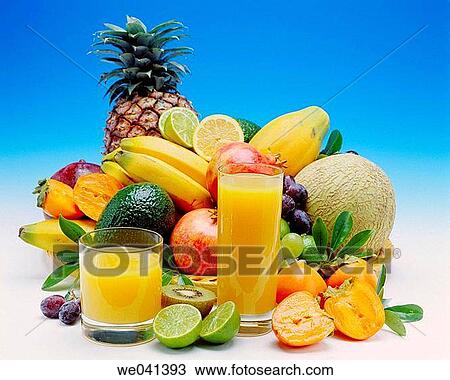 Tropical fruits juice View Large Photo Image Stock Image - Tropical fruits juice. Fotosearch