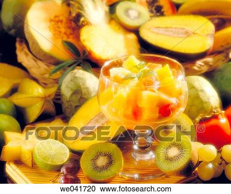 Tropical fruits salad View Large Photo Image Stock Image - Tropical fruits salad. Fotosearch