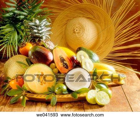 Stock Image - Tropical fruits. Fotosearch