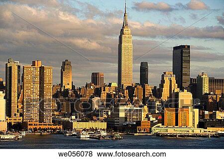View on Manhattan at sunset, NYC. USA View Large Photo Image Stock Photo - View on Manhattan at sunset, NYC. USA. Fotosearch