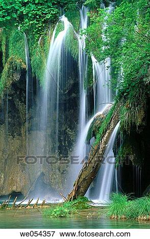 Waterfall, Plitvice Lakes National Park. Croatia View Large Photo Image Stock Photo - Waterfall, Plitvice Lakes National Park. Croatia. Fotosearch