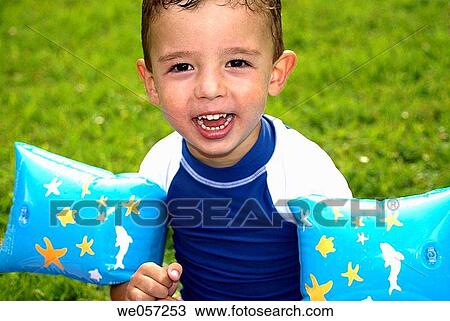 Stock Image - amusement, Brown eye, boy, baby, 3-4 years. Fotosearch