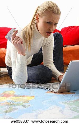 at-home, blond, barefoot, Bank card, angry View Large Photo Image Stock Photo - at-home, blond, barefoot, Bank card, angry. Fotosearch