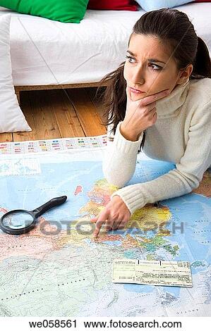 at-home, brunette, absorbed View Large Photo Image Stock Image - at-home, brunette, absorbed. Fotosearch