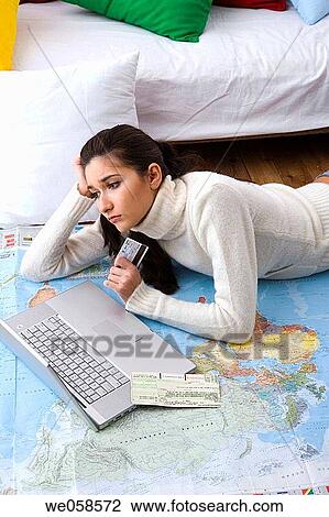 at-home, brunette, absorbed View Large Photo Image Stock Image - at-home, brunette, absorbed. Fotosearch