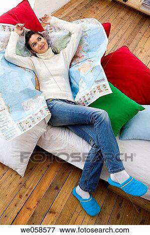at-home, brunette, absorbed View Large Photo Image Stock Photo - at-home, brunette, absorbed. Fotosearch