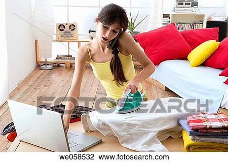 at-home, businesspeople, business, brunette, appliance View Large Photo Image Stock Image - at-home, businesspeople, business, brunette, appliance. Fotosearch