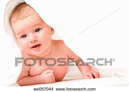 Baby With Towel on Head View Large Photo Image Picture - Baby With Towel on Head. Fotosearch
