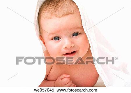 Baby With Towel on Head View Large Photo Image Stock Photography - Baby With Towel on Head. Fotosearch