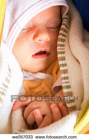 Baby Wrapped in Blanket Slepping View Large Photo Image Stock Image - Baby Wrapped in Blanket Slepping. Fotosearch