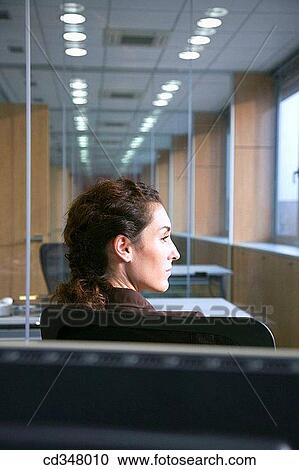 back view, business, brunette, absorbed View Large Photo Image Stock Image - back view, business, brunette, absorbed. Fotosearch