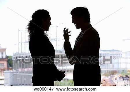 Stock Photo - backlight, chat, colleague, companion. Fotosearch