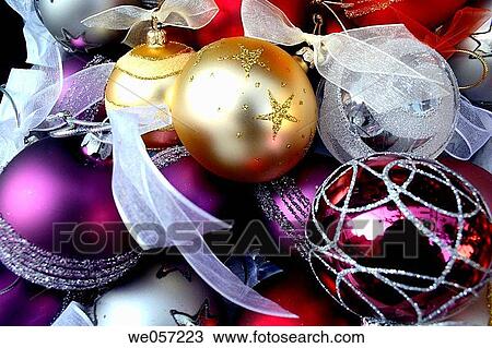 Stock Image - ball, bauble, Christmas, Christmas decoration, Christmas ornament, Close-up. Fotosearch