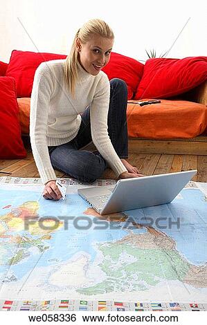 Bank card, blond, barefoot, at-home View Large Photo Image Stock Photograph - Bank card, blond, barefoot, at-home. Fotosearch