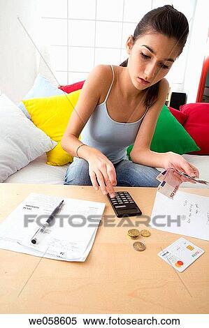 banknote, calculating, calculate, bill, at-home View Large Photo Image Stock Photography - banknote, calculating, calculate, bill, at-home. Fotosearch