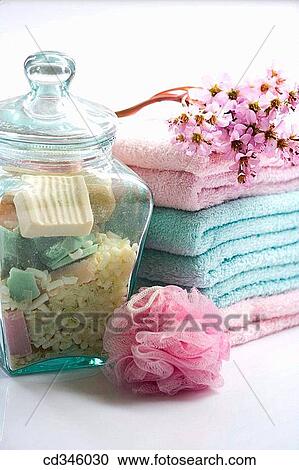 Stock Image - Bar of soap, Bars of soap, bathroom, beauty, Beauty Care, Body care. Fotosearch