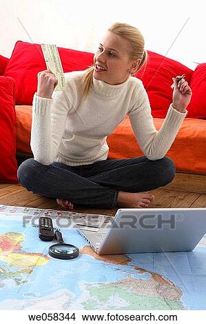 barefoot, blond, at-home View Large Photo Image Picture - barefoot, blond, at-home. Fotosearch