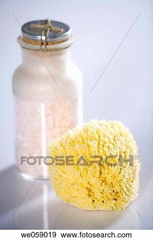 Bath salt, bathroom, Body care, bottle, Close-up View Large Photo Image Stock Photo - Bath salt, bathroom, Body care, bottle, Close-up. Fotosearch