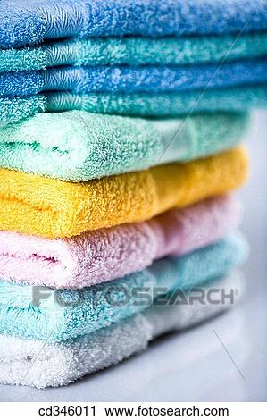 Stock Image - bathroom, colourful, coloured, Close-up, arrangement. Fotosearch
