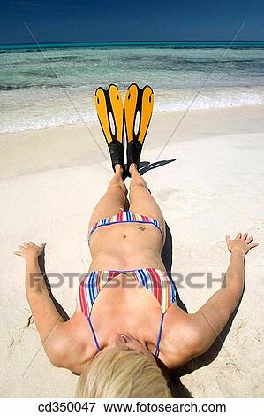 Stock Photo - beach, blond, calm. Fotosearch