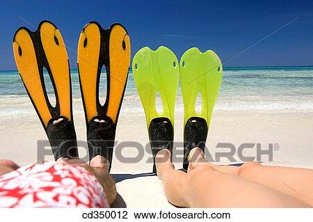 Stock Image - beach, chilling out, calm, anonymous. Fotosearch