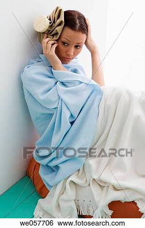 blanket, brunette, cold, coldness View Large Photo Image Stock Photograph - blanket, brunette, cold, coldness. Fotosearch