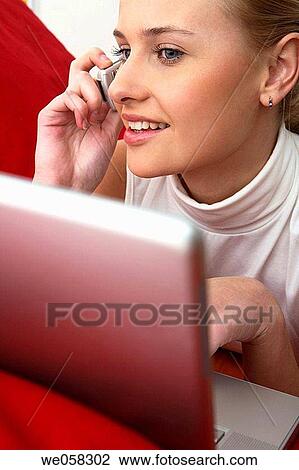 blond, business, calling, cell phone View Large Photo Image Stock Image - blond, business, calling, cell phone. Fotosearch
