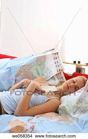 Picture - blond, calm, at-home. Fotosearch