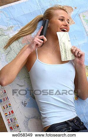 blond, chat, calling, at-home View Large Photo Image Stock Photo - blond, chat, calling, at-home. Fotosearch