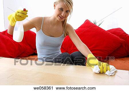 blond, cleaning, clean, at-home View Large Photo Image Stock Image - blond, cleaning, clean, at-home. Fotosearch