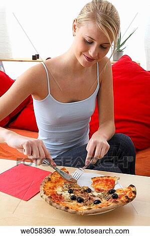Stock Photo - blond, contemporary, at-home. Fotosearch