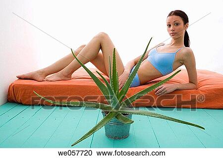 Body care, carnality, brunette, aloe vera View Large Photo Image Stock Image - Body care, carnality, brunette, aloe vera. Fotosearch