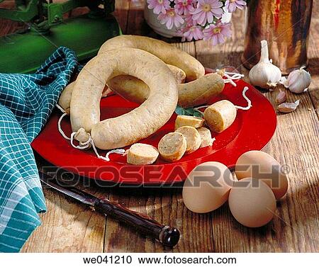 Stock Image - ? Botifarra d? ou? typical Catalan sausage with egg. Fotosearch