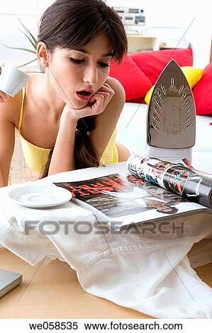 Stock Photography - break, browsing, browse, break-time, at-home. Fotosearch
