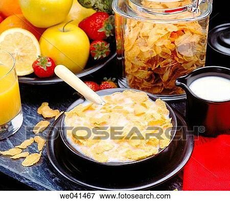 Breakfast, corn flakes View Large Photo Image Stock Photo - Breakfast, corn flakes. Fotosearch