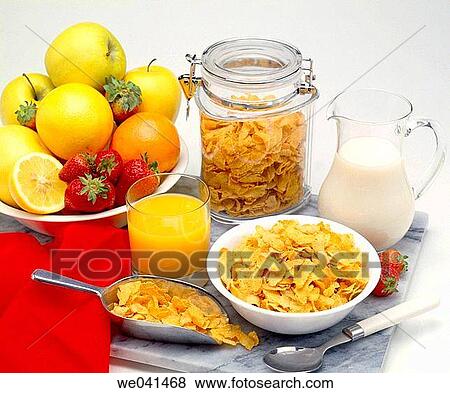Breakfast, corn flakes View Large Photo Image Stock Photo - Breakfast, corn flakes. Fotosearch