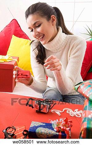 brunette, celebrate, at-home View Large Photo Image Stock Image - brunette, celebrate, at-home. Fotosearch