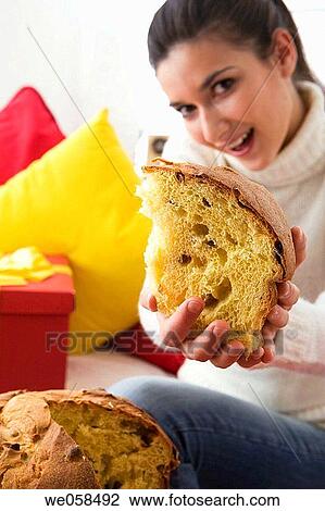 brunette, celebration, celebrate, at-home View Large Photo Image Stock Image - brunette, celebration, celebrate, at-home. Fotosearch