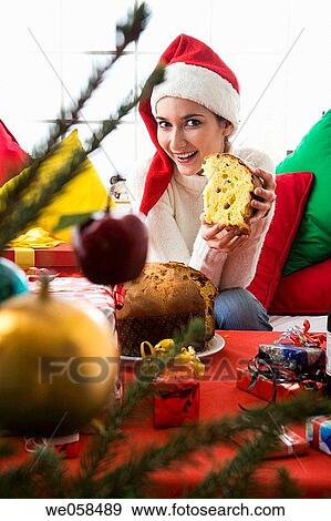 brunette, celebration, celebrate, at-home View Large Photo Image Stock Photo - brunette, celebration, celebrate, at-home. Fotosearch