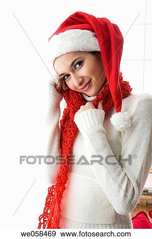 brunette, Christmas, contemporary View Large Photo Image Stock Photo - brunette, Christmas, contemporary. Fotosearch
