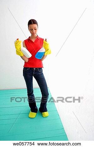 brunette, clean, cleaning, Cleaning product View Large Photo Image Picture - brunette, clean, cleaning, Cleaning product. Fotosearch