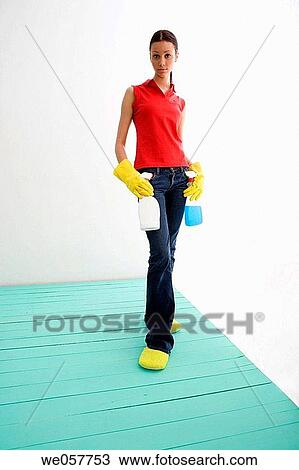 brunette, clean, cleaning, Cleaning product View Large Photo Image Stock Image - brunette, clean, cleaning, Cleaning product. Fotosearch