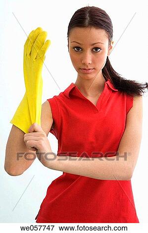 brunette, clean, cleaning View Large Photo Image Stock Photo - brunette, clean, cleaning. Fotosearch